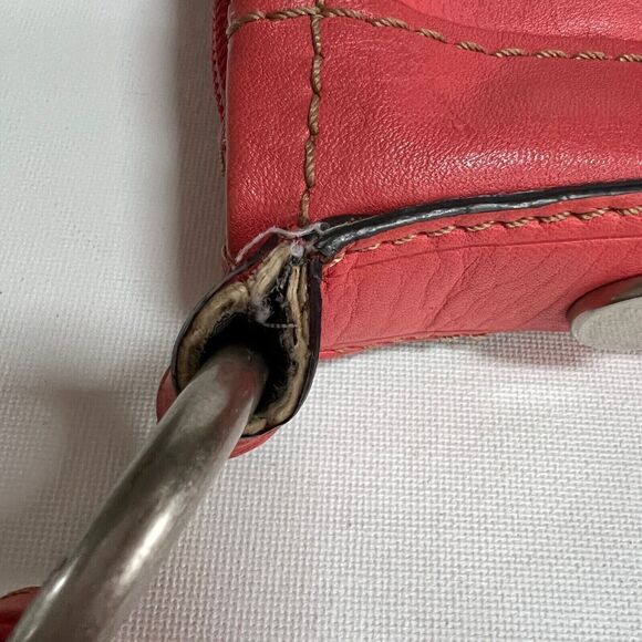 Fossil Hanover Coral Crossbody/Shoulder Flap Bag Orange/Pink Leather ZB2869 - Picture 14 of 14